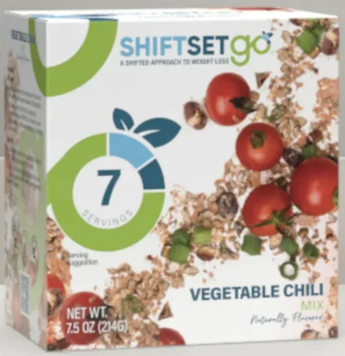 A box of vegetable chili mix with 7 servings
