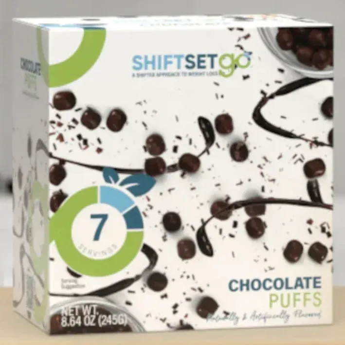 A box of chocolate puffs with the number 7 on it