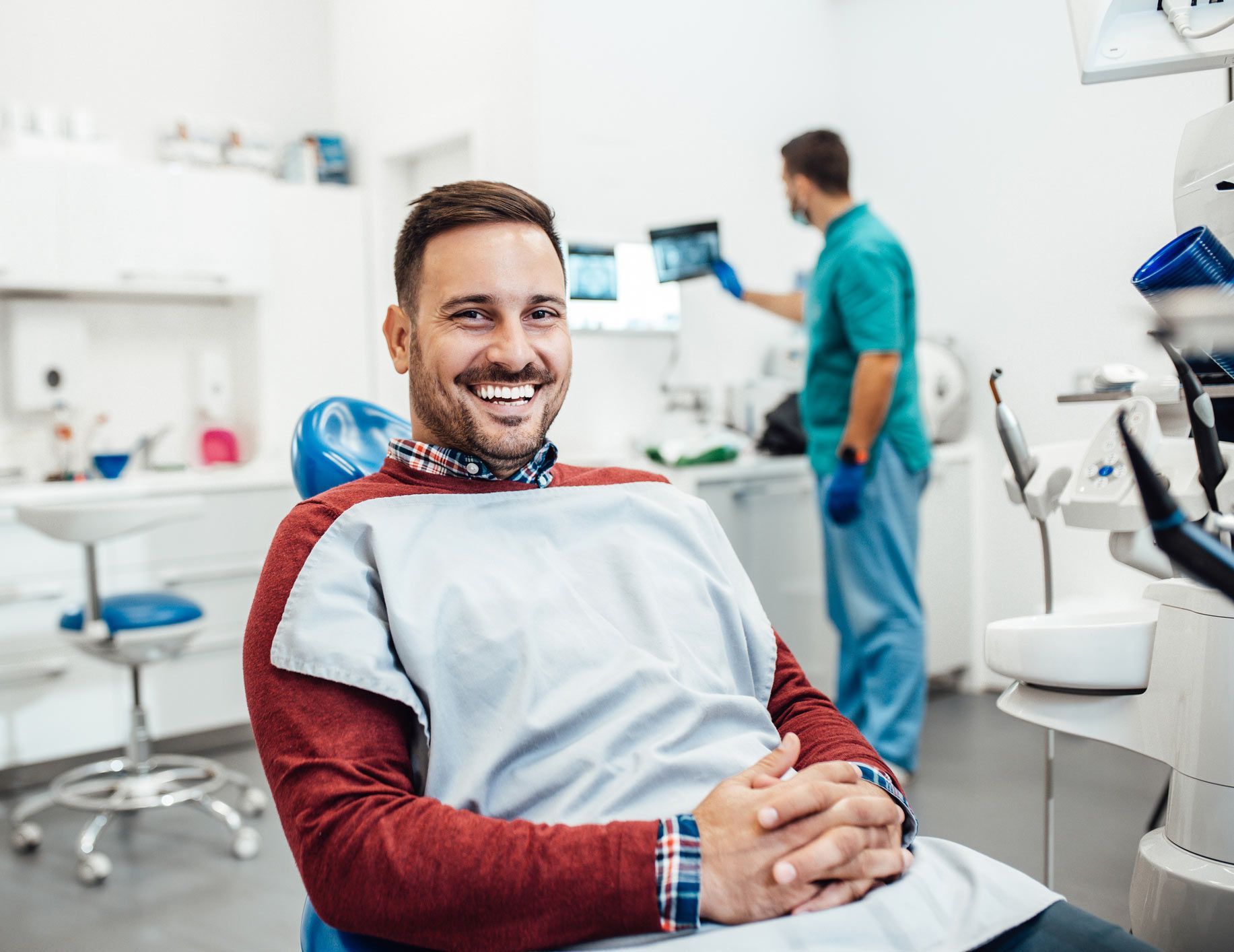 Man on Dental Clinic — Munster, IN — SMILE Design Man on Dental Clinic — Munster, IN — SMILE Design