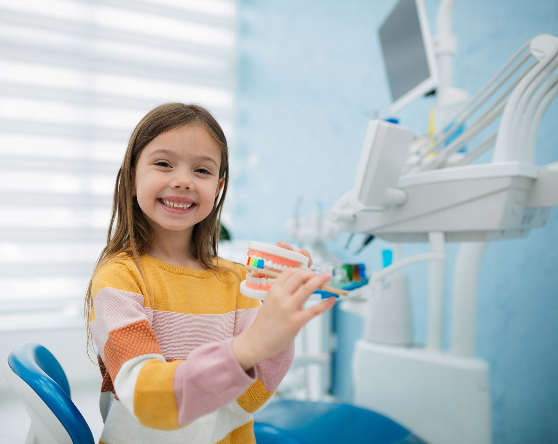 Girl on Dental Clinic — Munster, IN — SMILE Design Girl on Dental Clinic — Munster, IN — SMILE Design