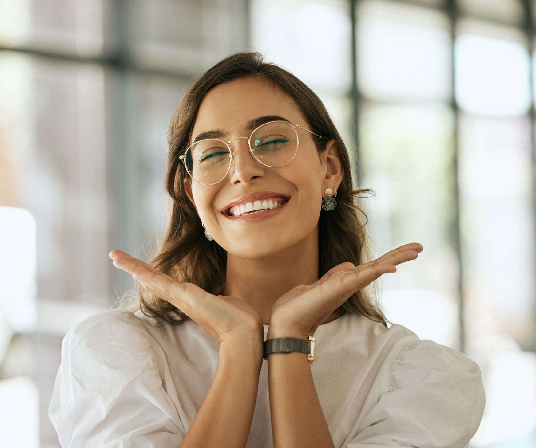 Woman Showing her Smile — Munster, IN — SMILE Design Woman Showing her Smile — Munster, IN — SMILE Design