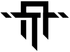 Black abstract symbol with a rectangular top section, vertical lines, and horizontal stripes.