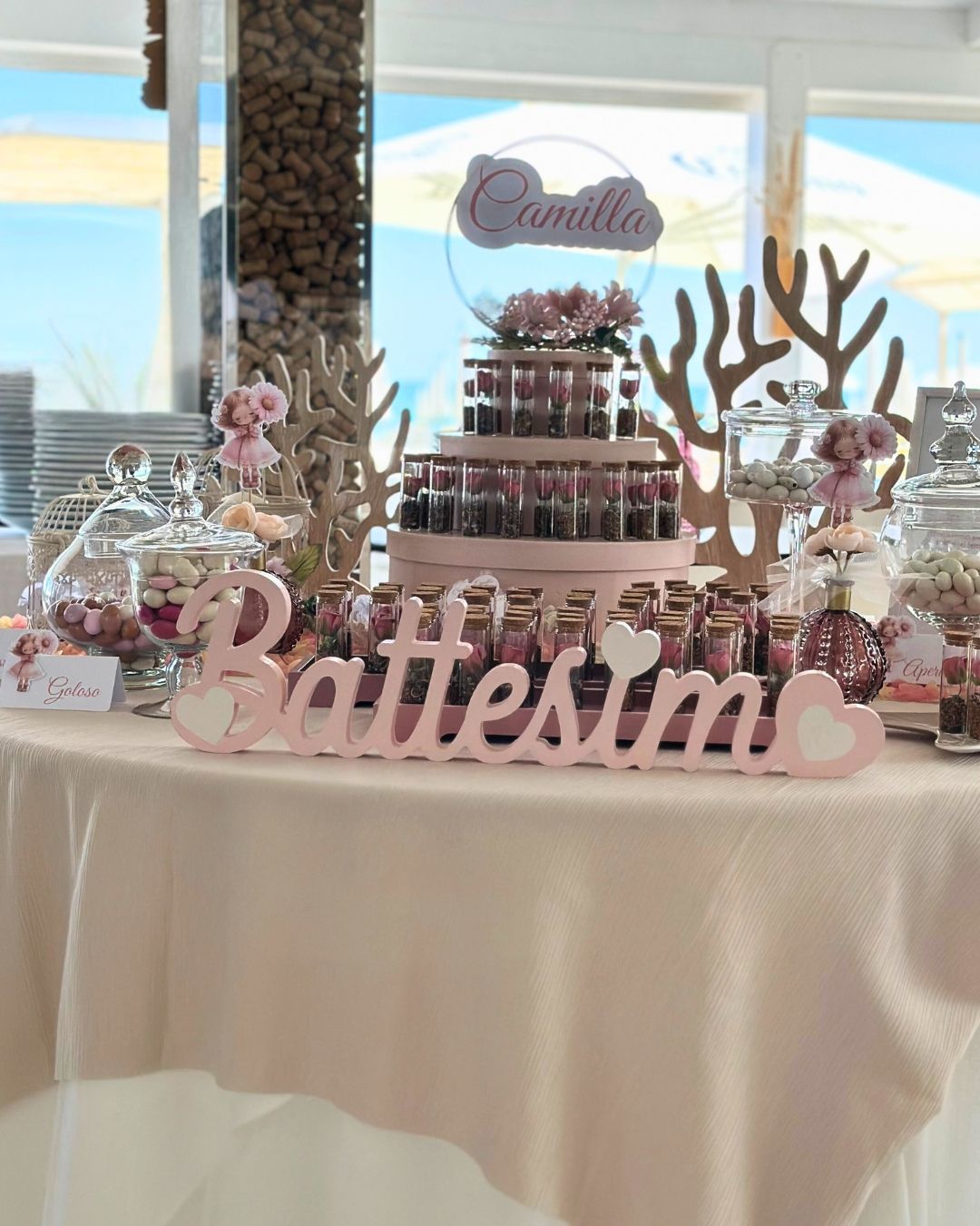 Battesimo al Ristorante Vela Blu Riccione - torta e allestimento