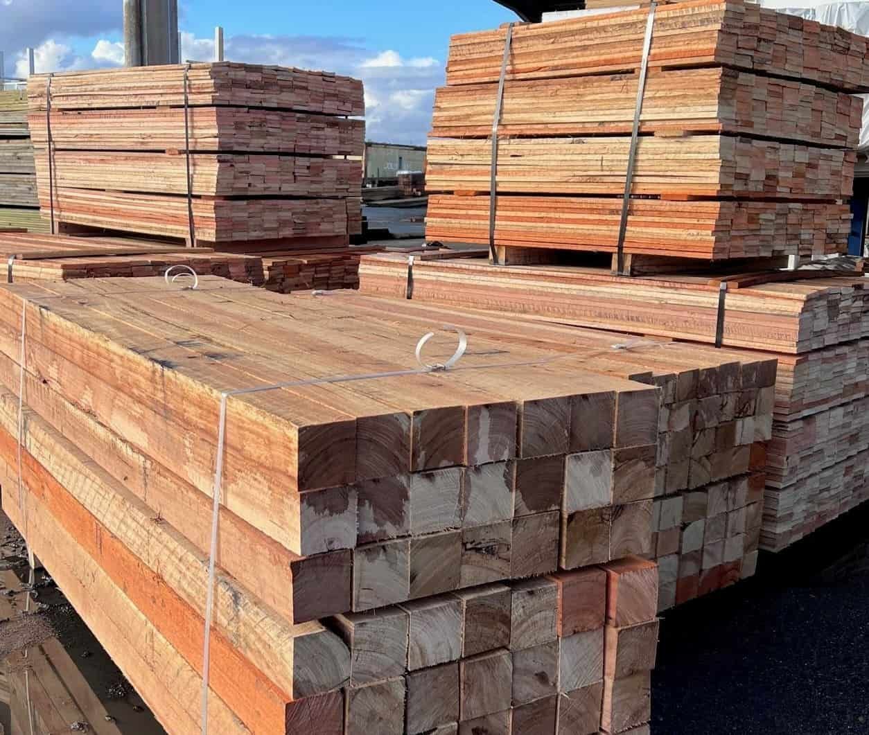 A Pile of Wooden Blocks Stacked on Top of Each Other — B & B Timbers Ballina In Mullumbimby, NSW