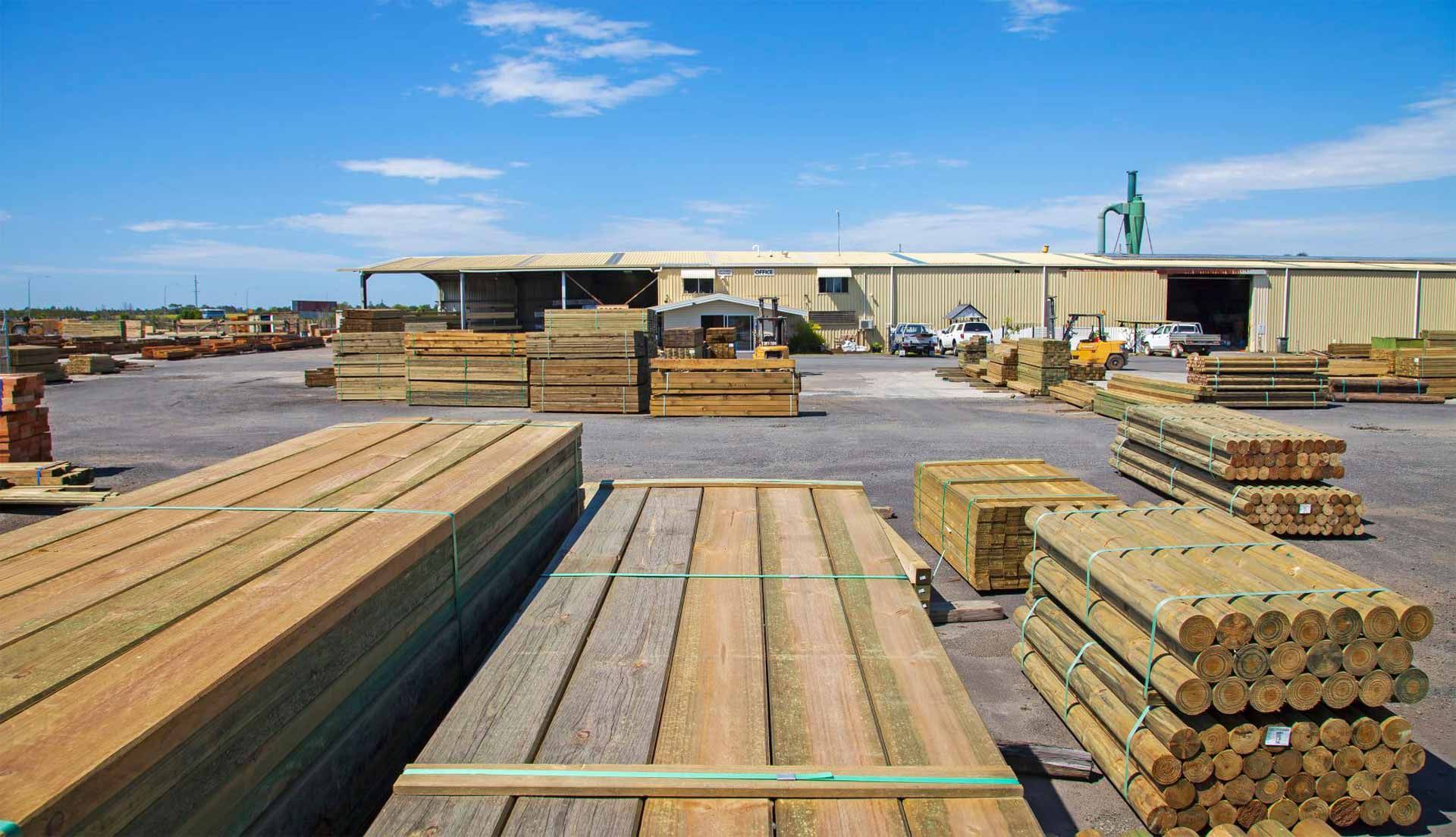 A Large Warehouse Filled With Lots of Wooden Boards and Poles — B & B Timbers Ballina In West Ballina, NSW