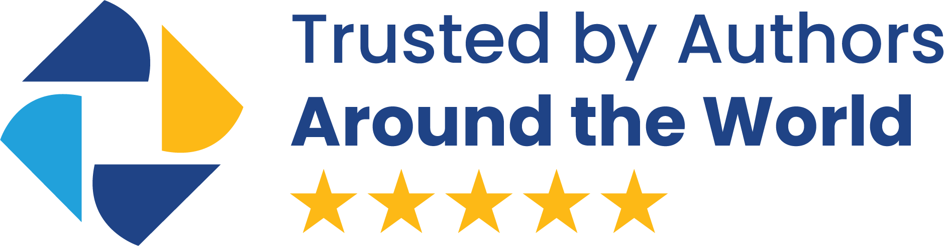 Logo: blue, yellow shapes. Text