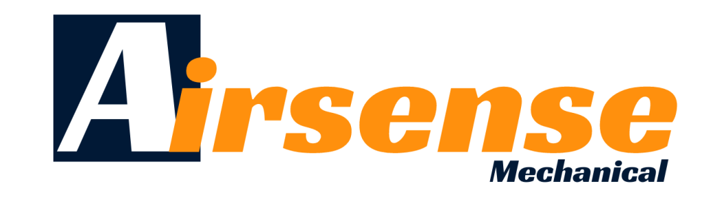 A logo for airsense mechanical is shown on a white background