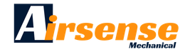 A logo for airsense mechanical is shown on a white background