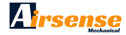 A logo for airsense mechanical is shown on a white background