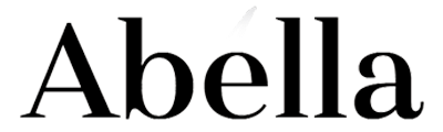 The word abella is written in black on a white background