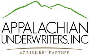Logo for Appalachian Underwriters, Inc., with green mountain graphic above text and 