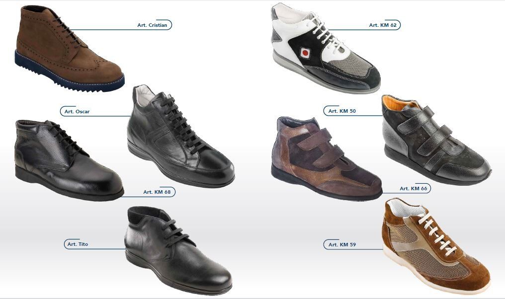 Assortimento di scarpe eleganti da uomo nei colori marrone, nero e grigio, disposte in un collage su sfondo bianco.