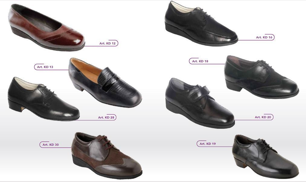 Collage di otto scarpe eleganti da uomo, nere e marroni, mostrate da diverse angolazioni.