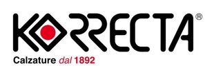 Logo KORECTA con icona a forma di diamante rosso e slogan “Calzature dal 1892”