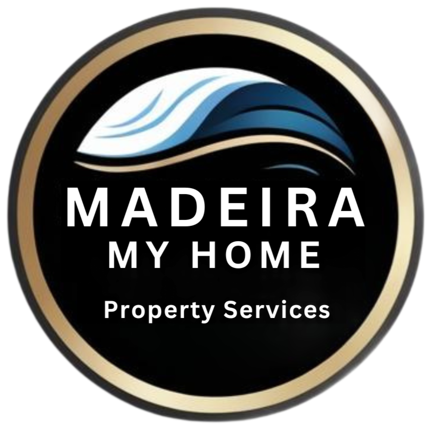 Black logo: white line drawing of a house with a heart; text