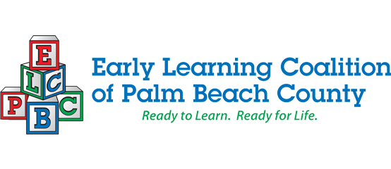 The logo for the early learning coalition of palm beach county