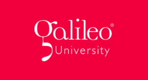 A logo for the galileo foundation with three people and a heart.