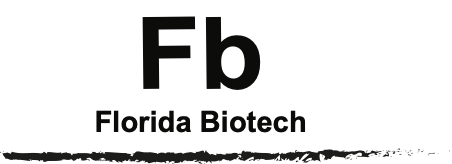 A black and white logo for florida biotech