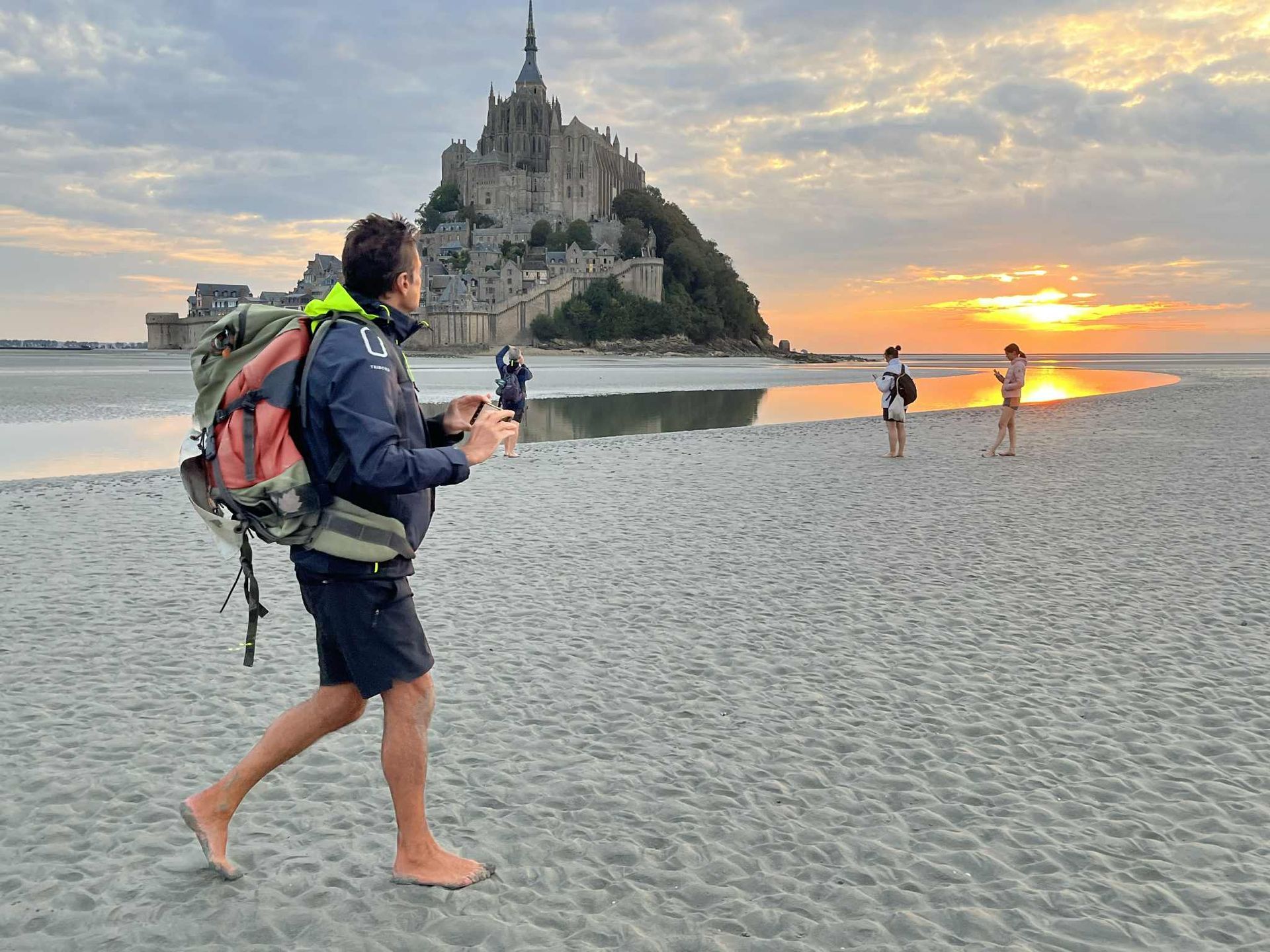Traversée coucher de soleil