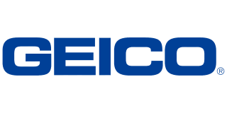 GEICO logo in blue text on a white background
