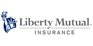 Liberty Mutual Insurance logo with the Statue of Liberty icon in blue and gray text