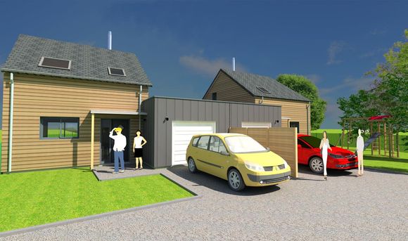 Projet de maison bois double garage