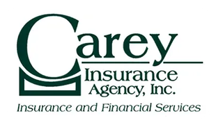 Carey Insurance Agency, Inc. logo with green text and stylized “C” icon; “Insurance and Financial Services” tagline