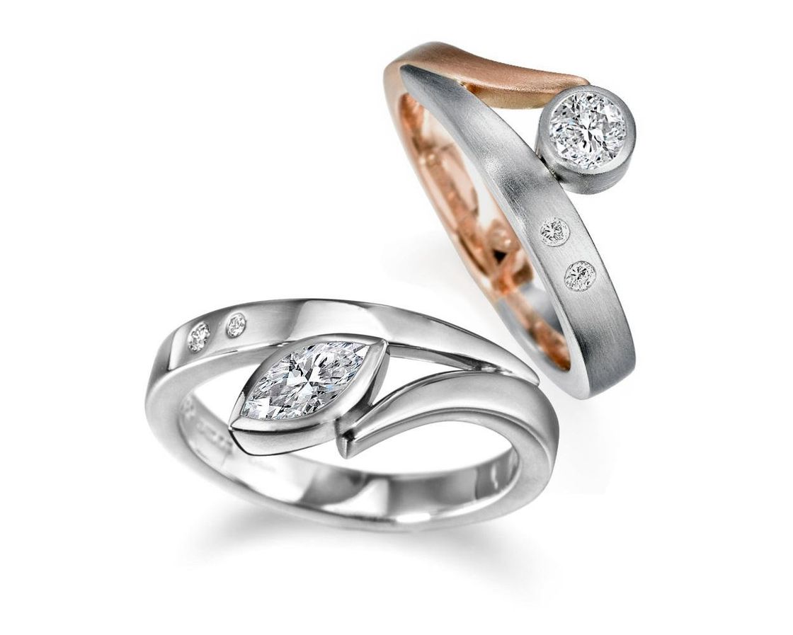 Unique contemporary engagement rings _ Handmade to your requirements