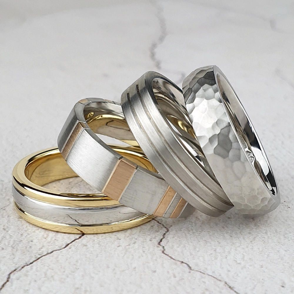 A selection of unique wedding rings Selection of unique wedding rings handmade in Sussex