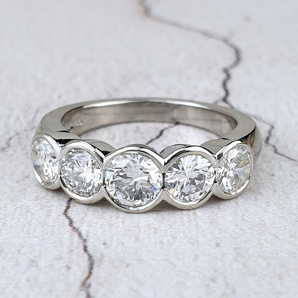 Bezel-set diamond eternity ring