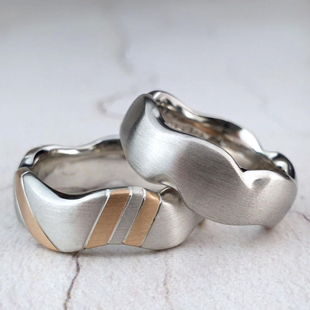 Carved wedding rings