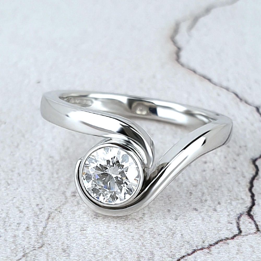 Contemporary diamond engagement ring _ Worthing