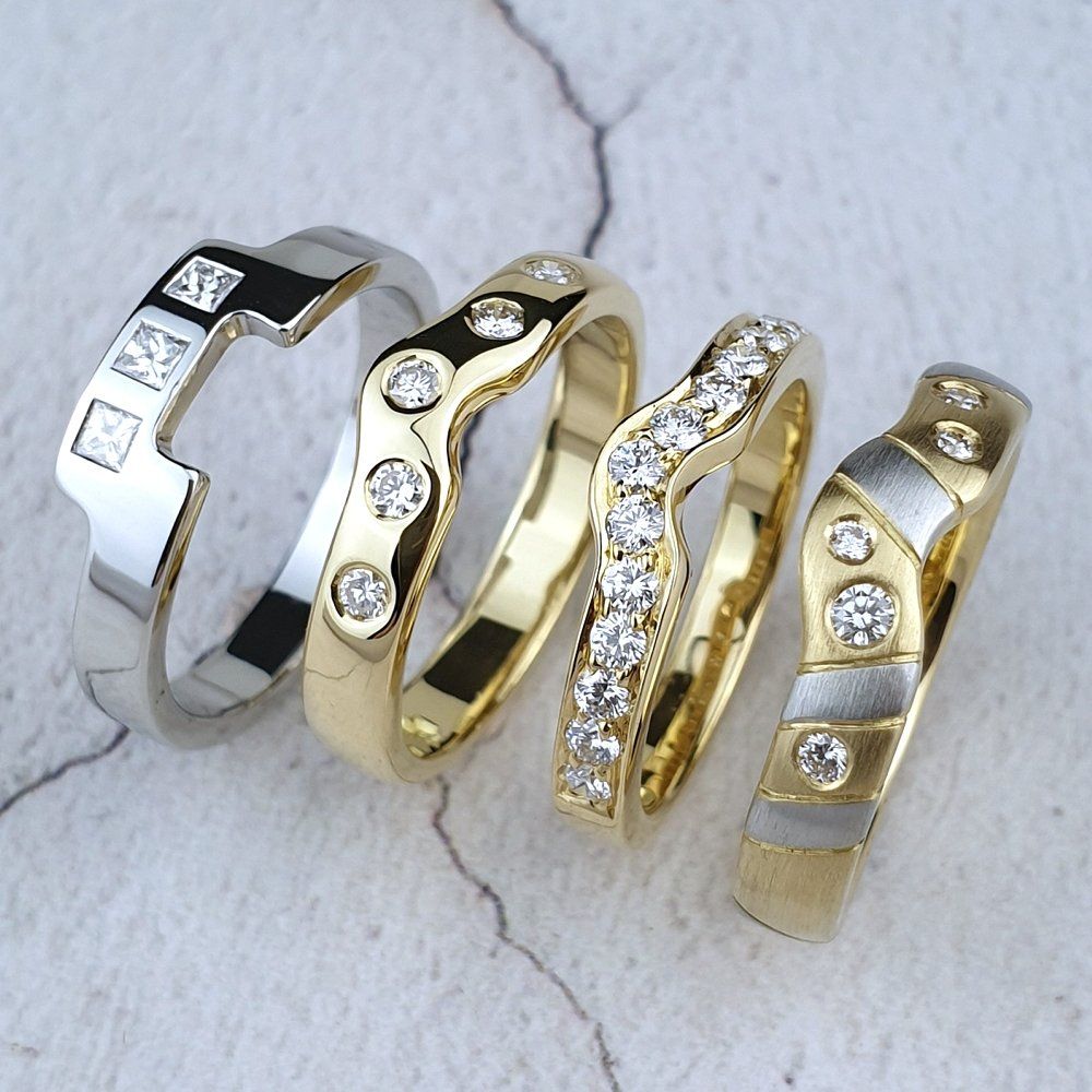 unique fitted wedding rings unique wedding rings designed to fit your engagement ring
