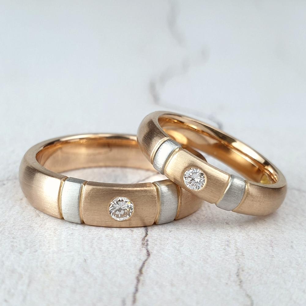 A pair of wedding rings handmade in Worthing