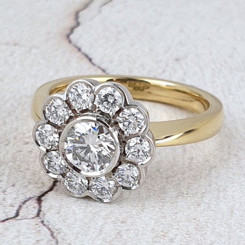 a daisy cluster engagement ring Daisy cluster engagement ring