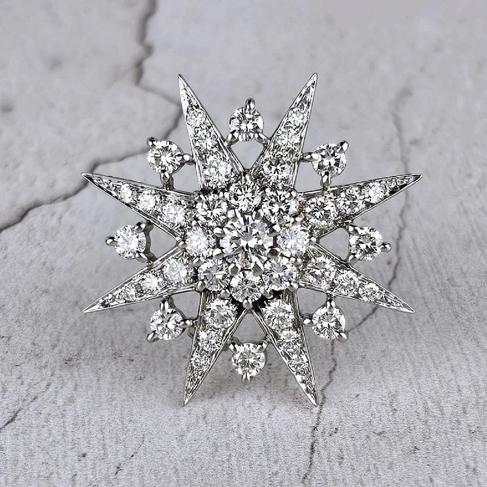 Bespoke diamond star brooch