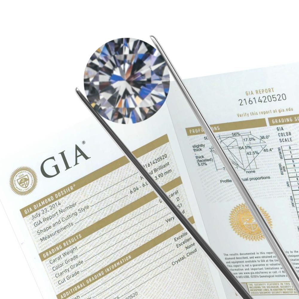 An unmounted diamond with the GIA diamond certificate