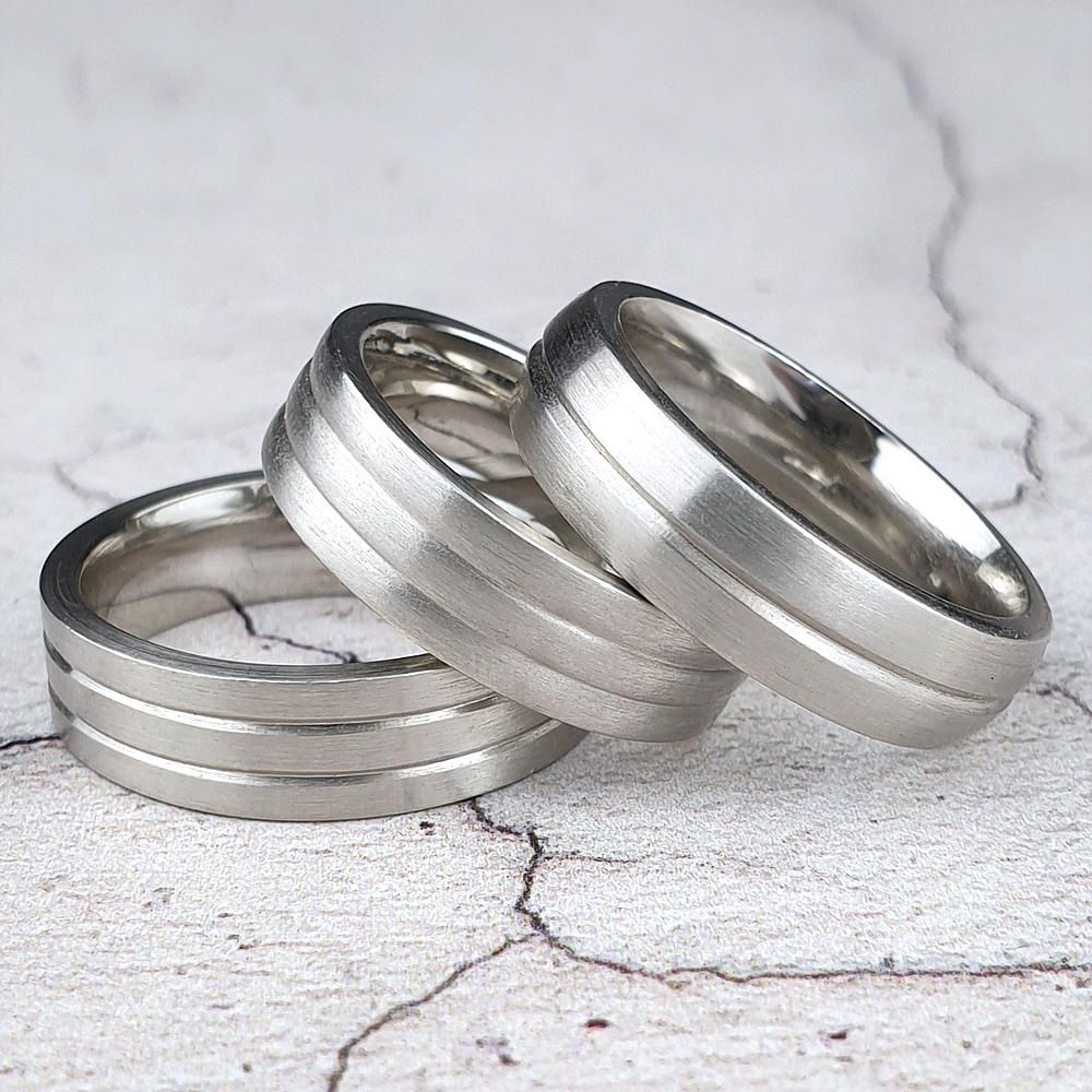 Grooved wedding rings wedding rings