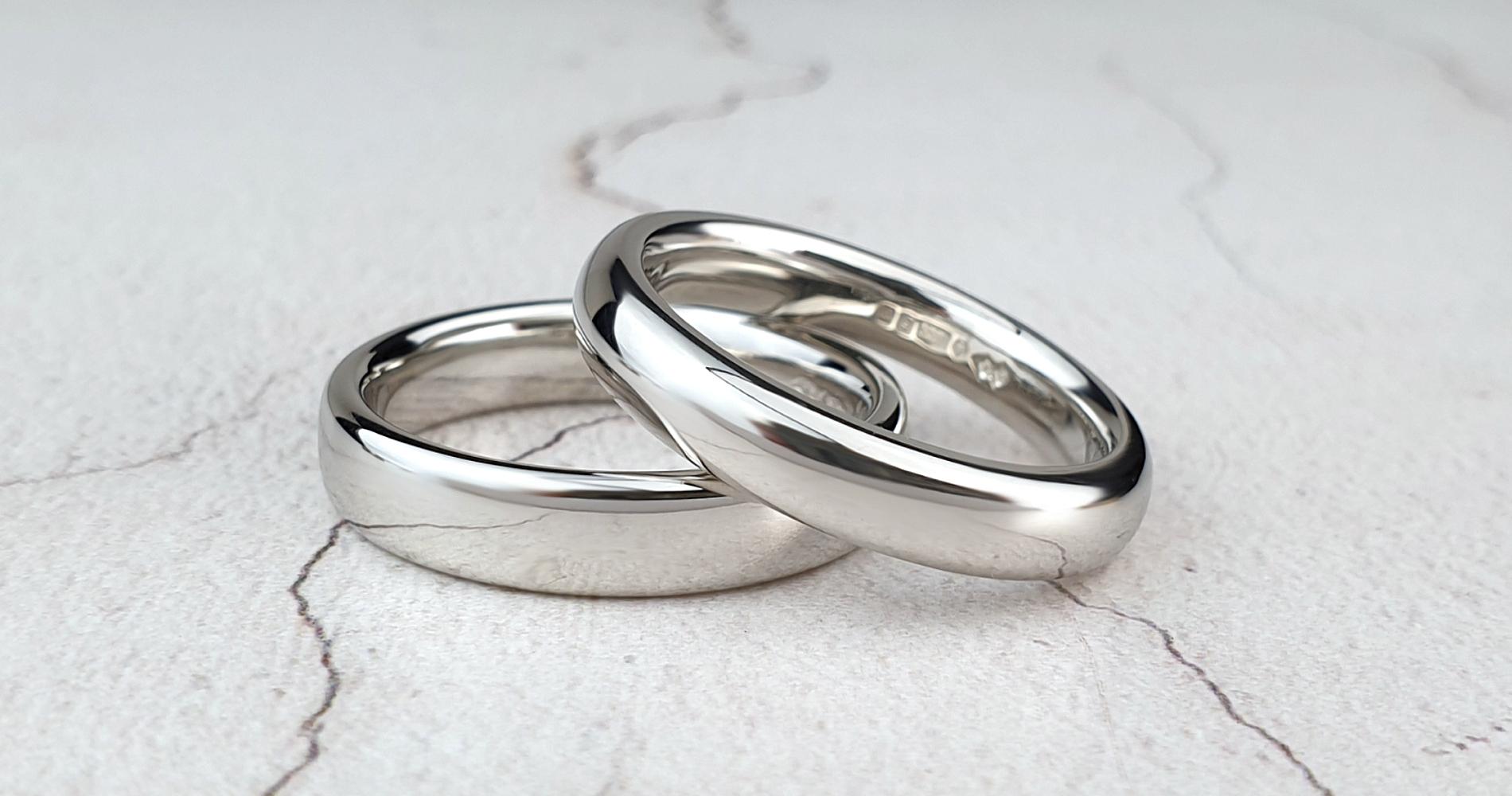 Two platinum wedding rings