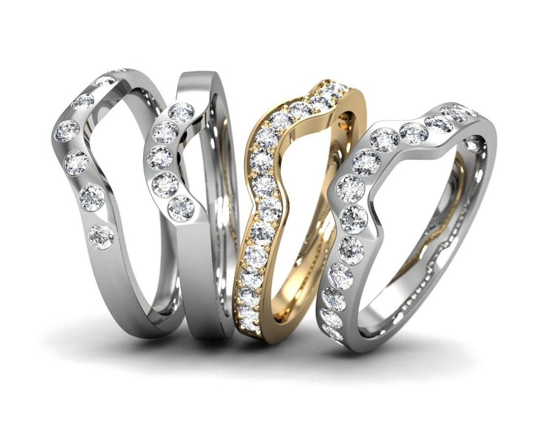 Bespoke wedding rings in platinum and gold