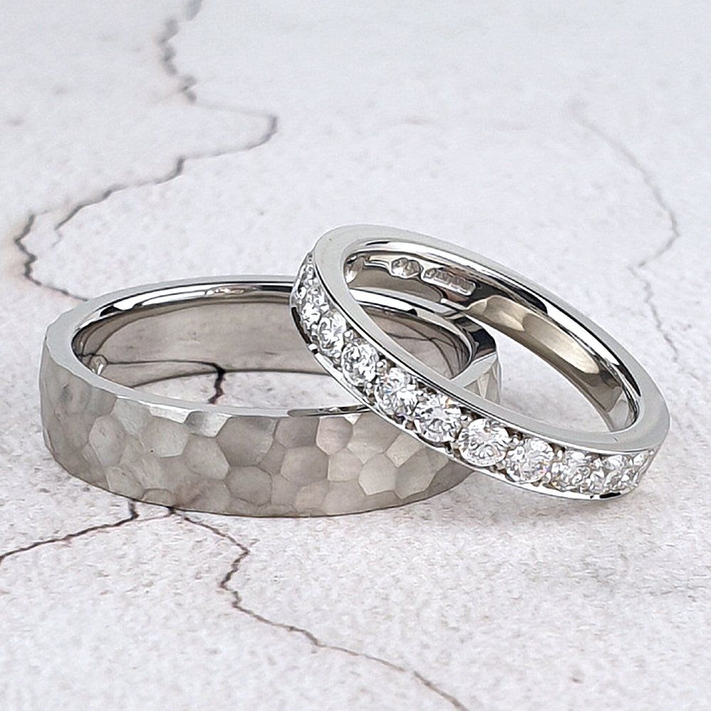 A pair of made to measure wedding rings in platinum Made to Measure Wedding Rings