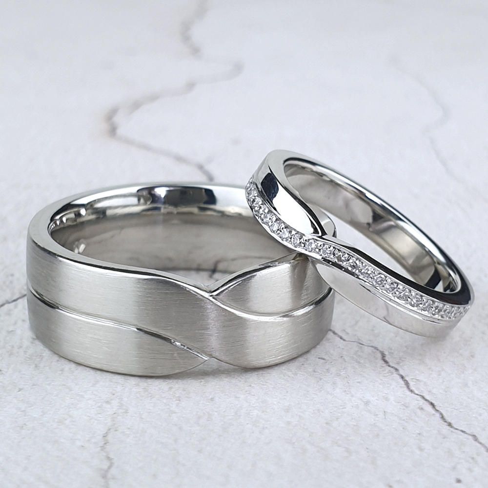matching his and hers wedding rings Matching wedding rings for bride and groom in Sussex