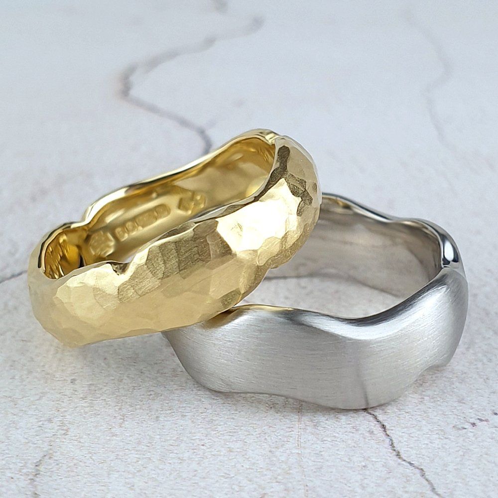 Carved wedding rings