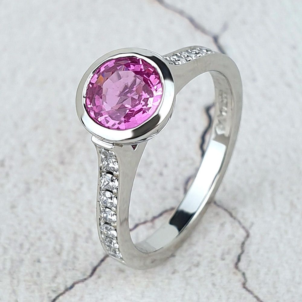 Bespoke engagement ring with a Pink Sapphire Bespoke Engagement ring with Pink Sapphire