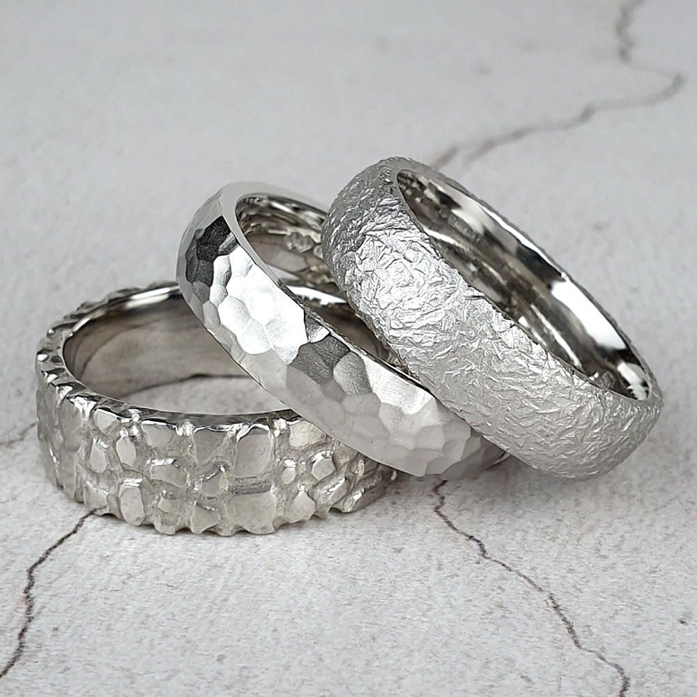 Wedding rings with unusual textures Crawley