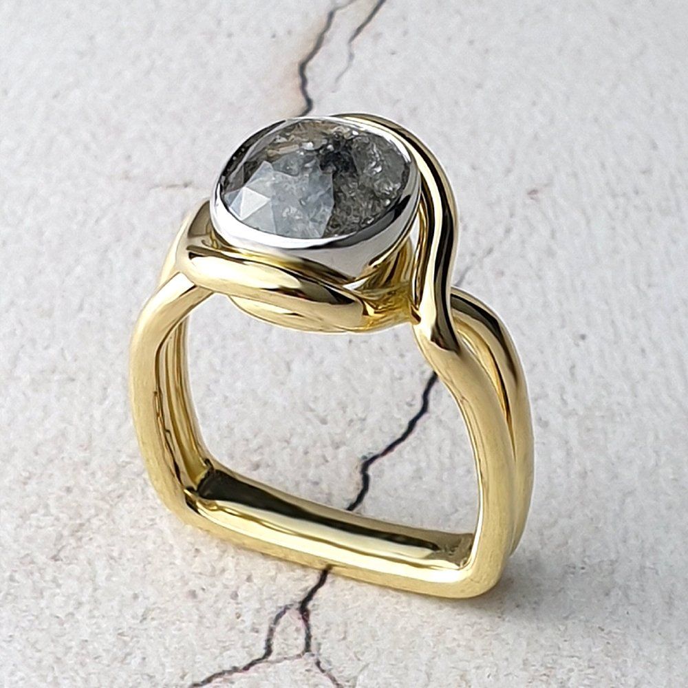 salt and pepper diamond ring