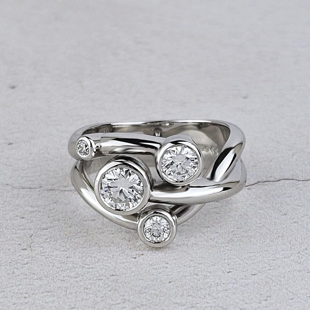 A remodelled -stone diamond ring platinum ring remodelled from customers old jewellery