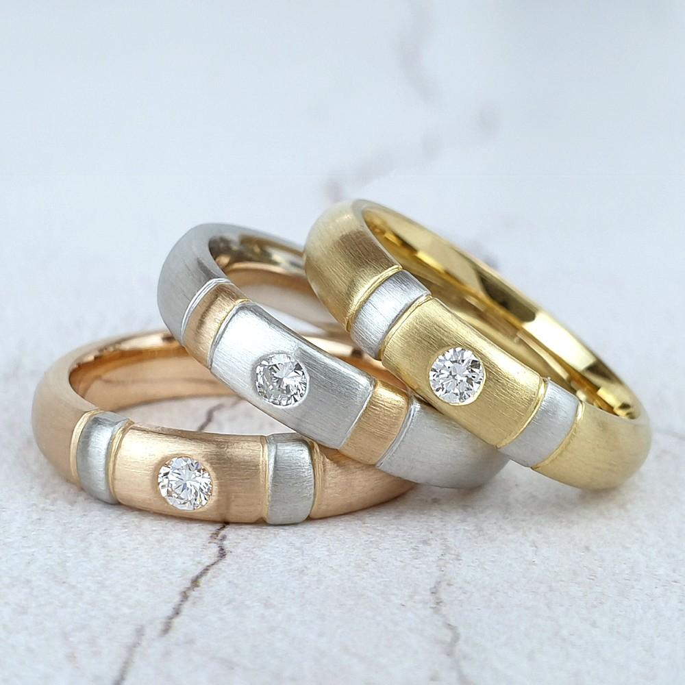 A pair of bespoke wedding rings Bespoke wedding rings made in Sussex