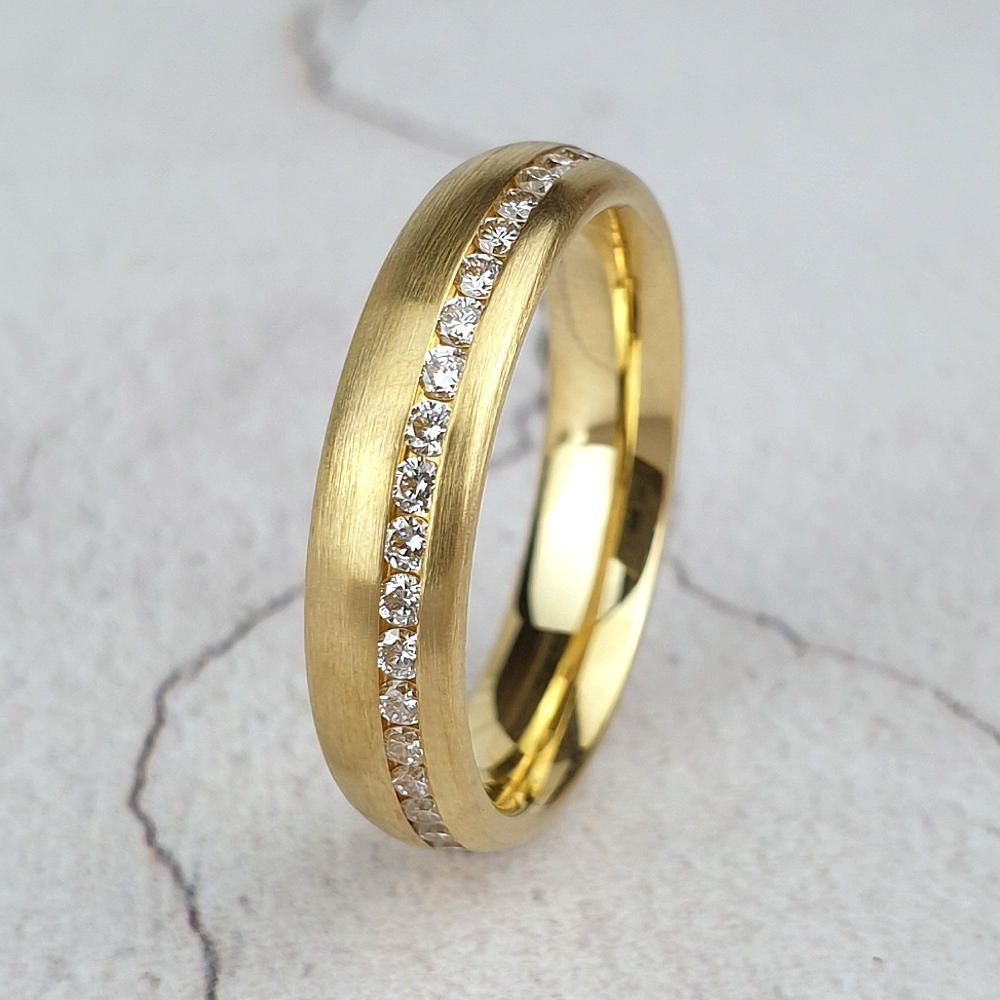 18ct gold wedding ring with channel-set diamonds