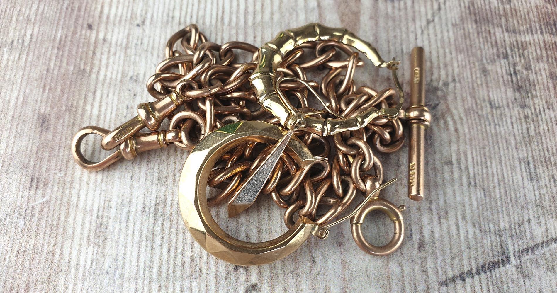 Unwanted gold jewellery ready to be melted and remodelled